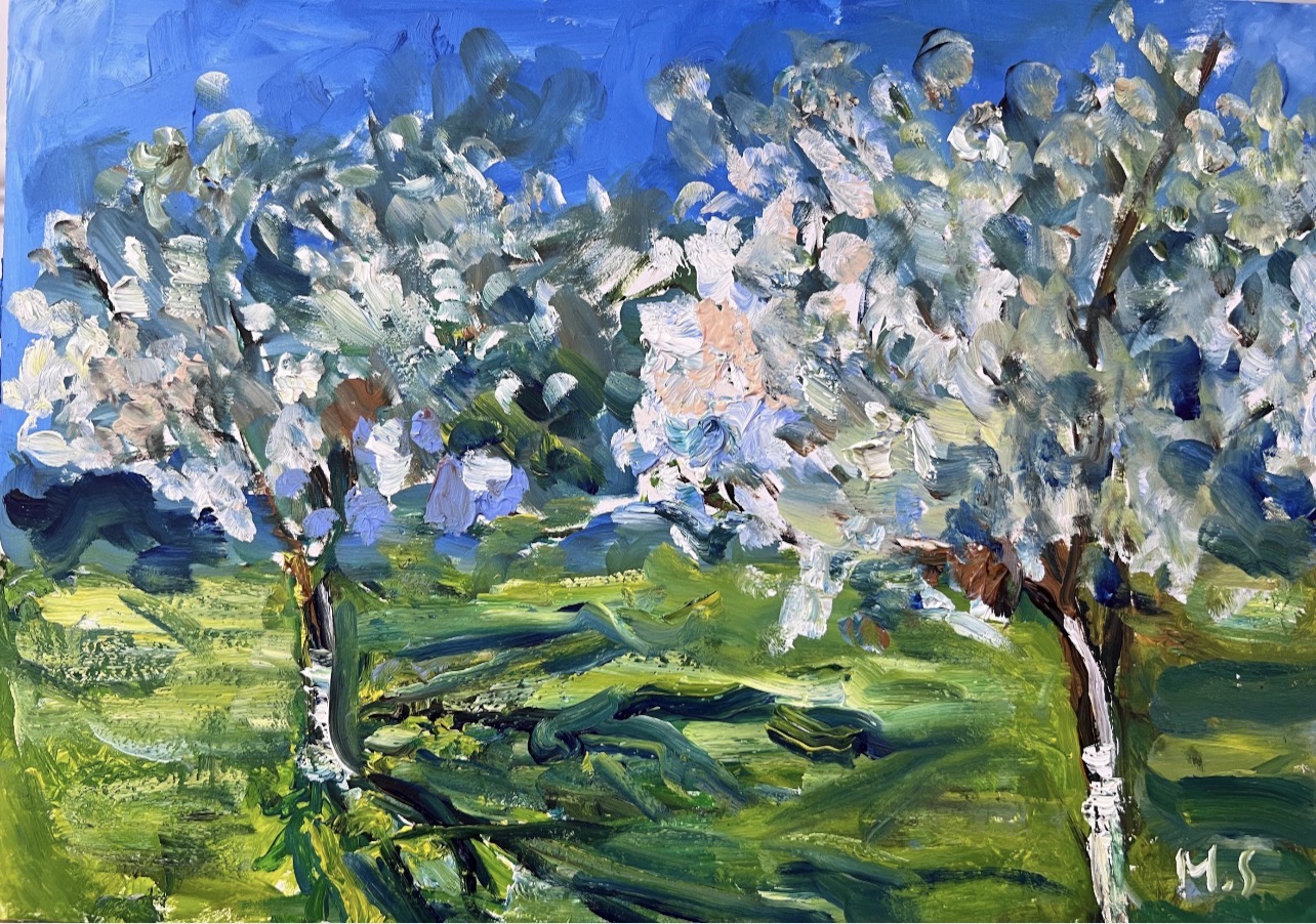 Spring Ukrainian Orchard painting by Marina Stognieva